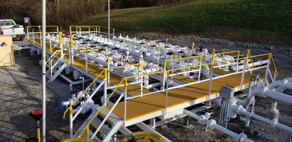 Pipes at the Bromley Terminal Manifold